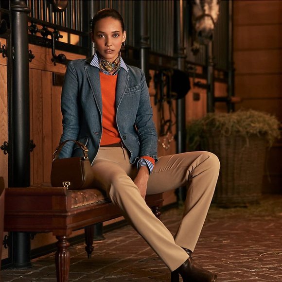 RAPLH LAUREN PANTS Sz 4 or 30 waist BEIGE PREPPY OLD MONEY CASUAL CHIC STUNNING - Picture 1 of 12